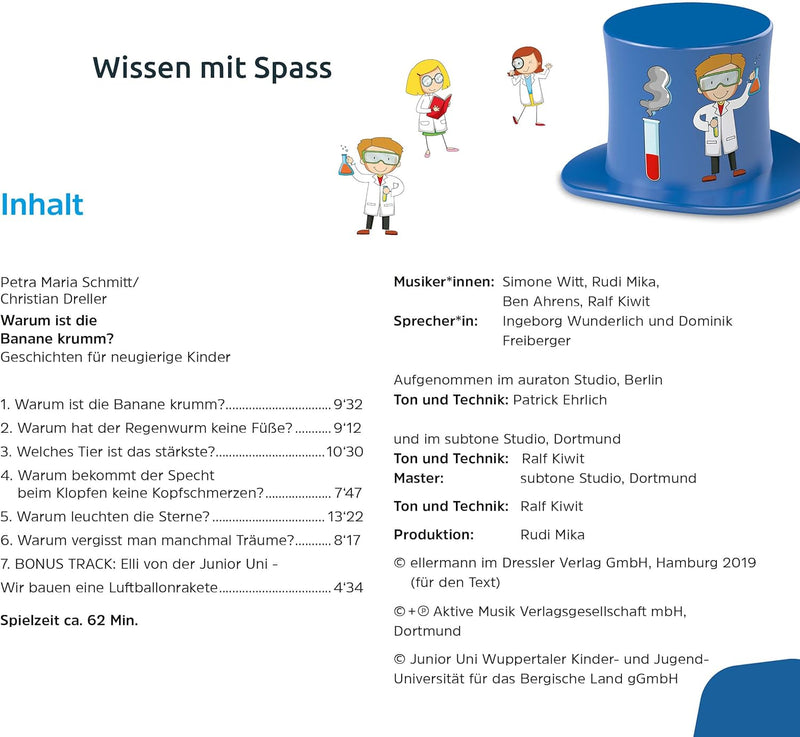 TechniSat TECHNIFANT Hütchen Wissen mit Spass – Warum ist die Banane krumm? Geschichten für neugieri