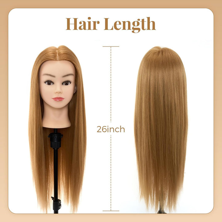 Neverland 26" Frisierkopf Friseur 60% Echthaar Haar Übungskopf Puppenkopf Friseurkopf Ausbildung Kop