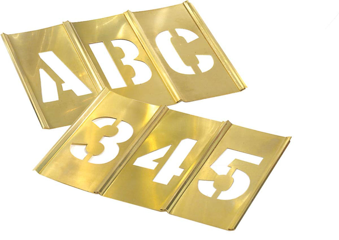 Schablonen-Set Buchstabe/Zahl 4 in Messing 92-teilig Messing Buchstabe und Zahl One Size, Messing Bu