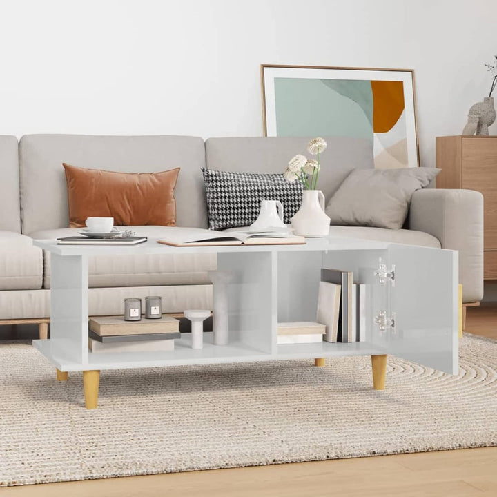 Tidyard Couchtisch Modernes Design Beistelltisch mit Fach und Ablage Wohnzimmertisch Kaffeetisch Sof