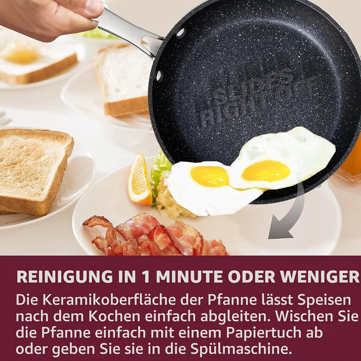 Granitestone Pro Harteloxiertes Set Pfanne 8", 10" und 12" Kochgeschirr, 100 Prozent PFOA-frei, ofen