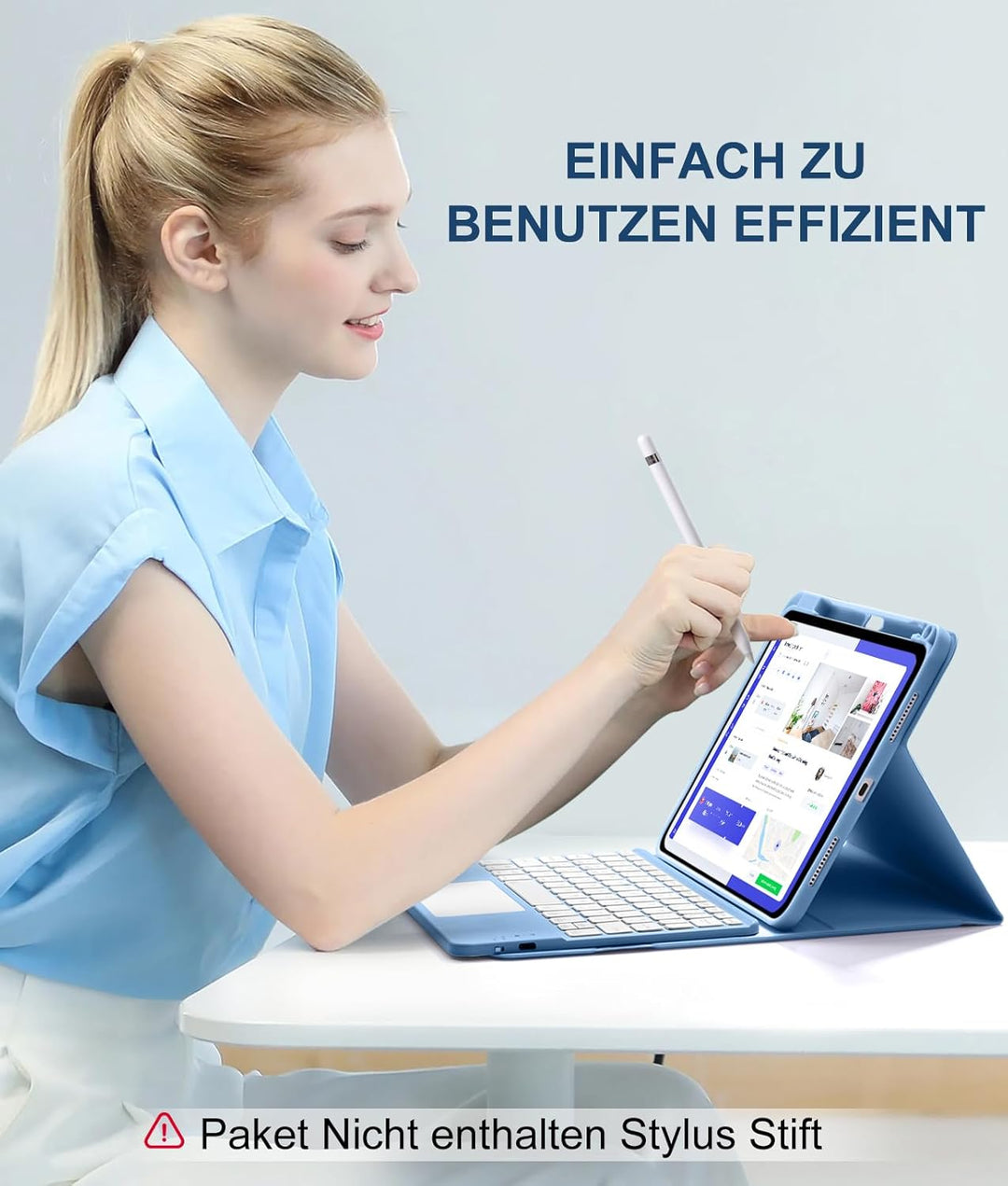 Vobafe Touchpad Hülle mit Tastatur für iPad A16 11 10 Generation 2025 2022, 11/10,9 Zoll, Magnetisch