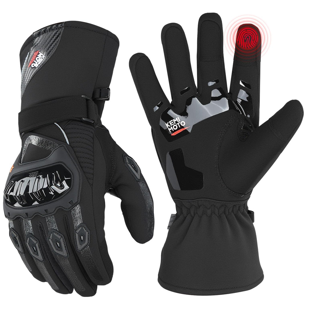 KEMIMOTO Winter Motorradhandschuhe, geprüfte Motorradhandschuhe,Motorrad Handschuhe Winter, Touchscr