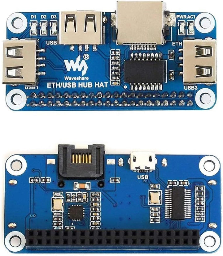 Ethernet/USB HUB HAT for Raspberry Pi 3 B+/3 B/2 B/Zero/Zero W/Zero WH/Zero 2 W Expansion Board, 1x