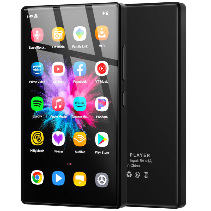 96 GB MP3 Player mit Android 13 OS, 5 Zoll MP3 Player mit Bluetooth und WiFi, 1080P HD MP4 Player, M