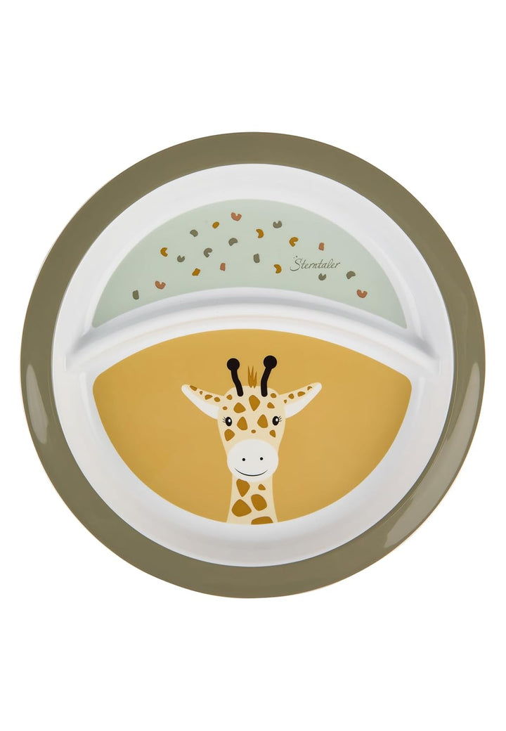 Sterntaler Geschirrset Giraffe & Löwe – Rutschfester Teller, Schale, Besteck & Becher – aus lebensmi