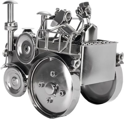 BRUBAKER Schraubenmännchen Traktor mit Fahrer und Hund - Trecker Schlepper Eisenfigur Metallmännchen