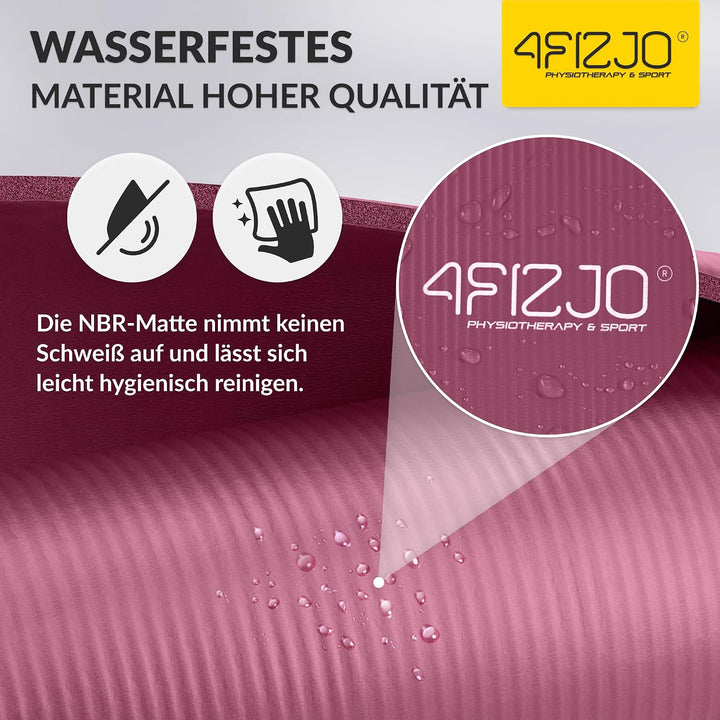 Fitnessmatte mit Tragegurt, Abm. 180x60 cm, NBR-Schaumstoff, Rutschfest, Komfort, In &amp; Outdor, Pilat