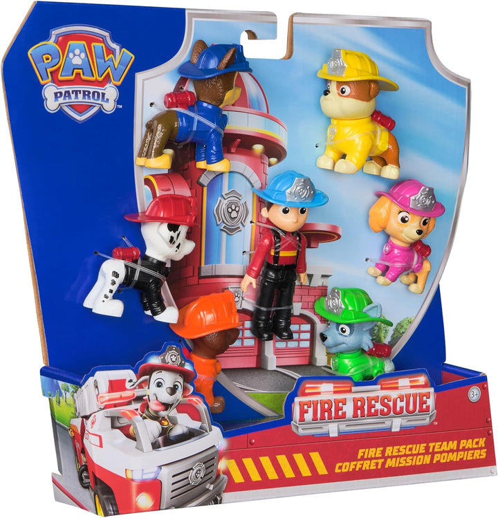 PAW PATROL Fire Rescue - Hundefiguren Geschenkset mit 7 Spielfiguren zum Sammeln, Spielzeug für Kind