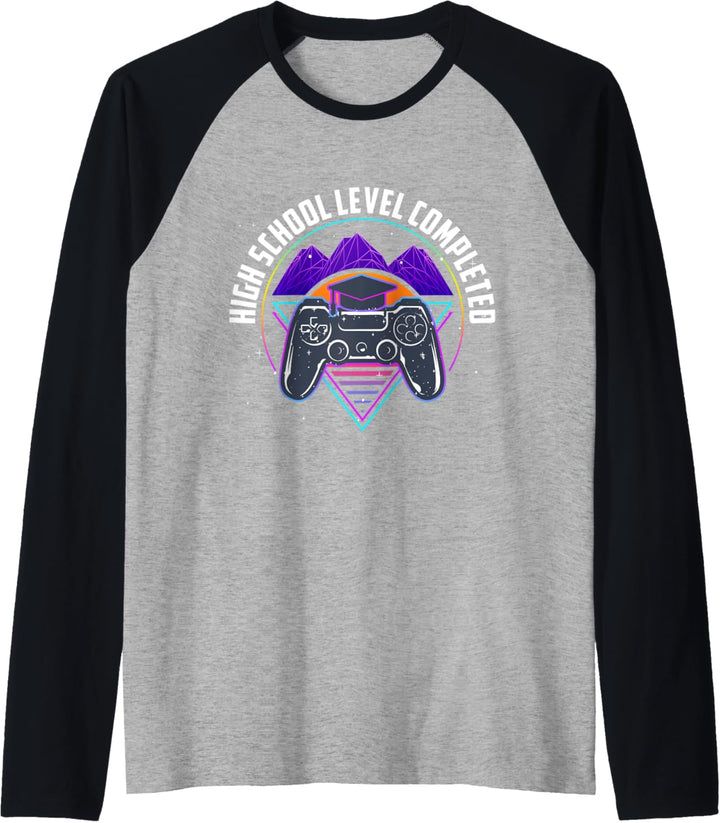 High School Level abgeschlossen - Funny Gamer School Raglan