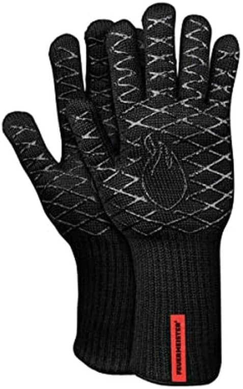 Grill-Handschuhe „Premium BBQ“ aus Aramid/Nomex, Schwarz/Rot, 2er-Set, Grösse 10 Schwarz M, Schwarz