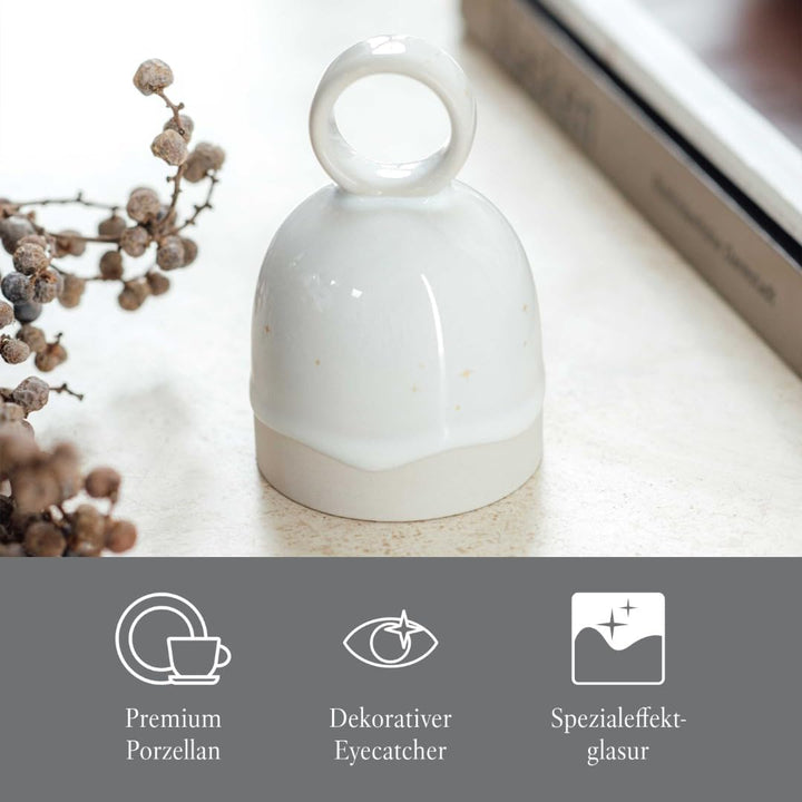 like. by Villeroy & Boch Winter Glow Tischglocke, 6,5x6,5x10 cm, Tischglocke