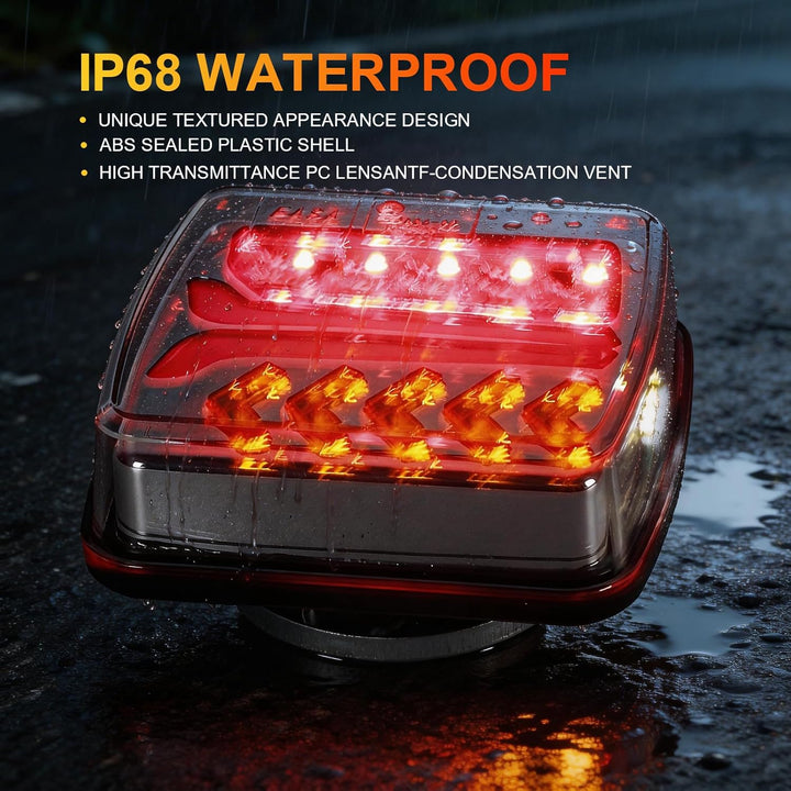 Kabellose LED Rücklichter Anhänger Set, 12V Dynamische Anhänger Rücklichten, Rücklicht Auto Wohnwage