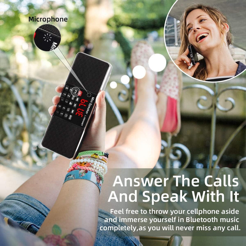 PRUNUS J-288 UKW/FM AM Digital Radio mit Bluetooth, Kleines Radio mit Heavy Bass Lautsprechern, TF/U