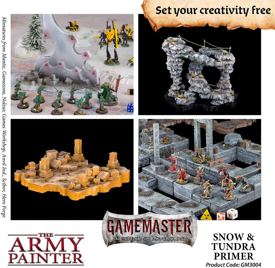 The Army Painter Gamemaster Snow &amp; Tundra Terrain Primer, 300 ml Acryl-Sprüh Farbgrundierung für Tab