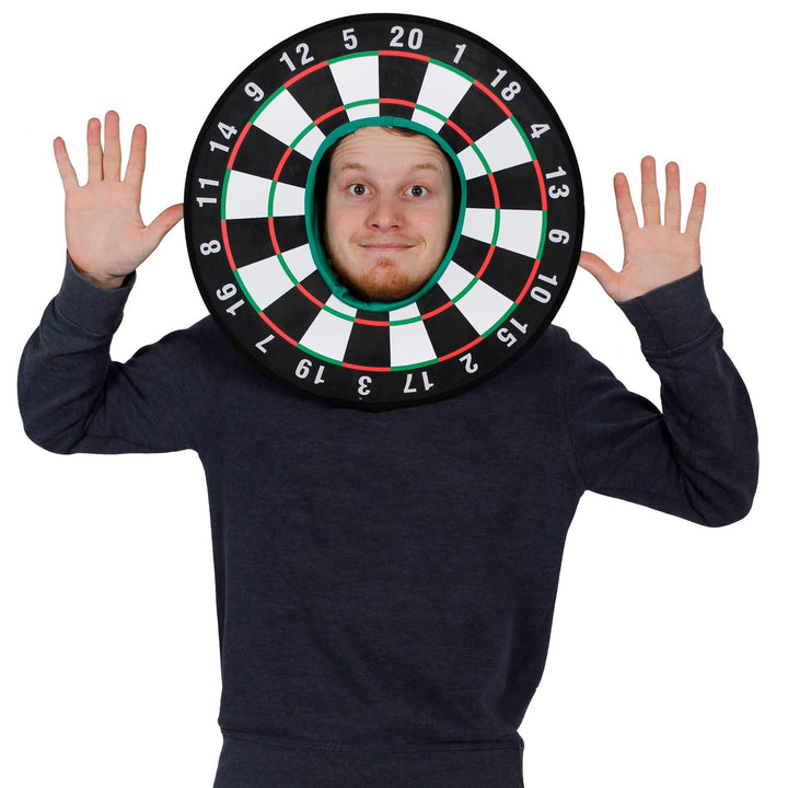 DARTSCHEIBE KOSTÜM HUT UNISEX DARTSCHEIBE NEUHEIT SPORT ZUBEHÖR MIT BEFESTIGTER KAPUZE PERFEKT FÜR J