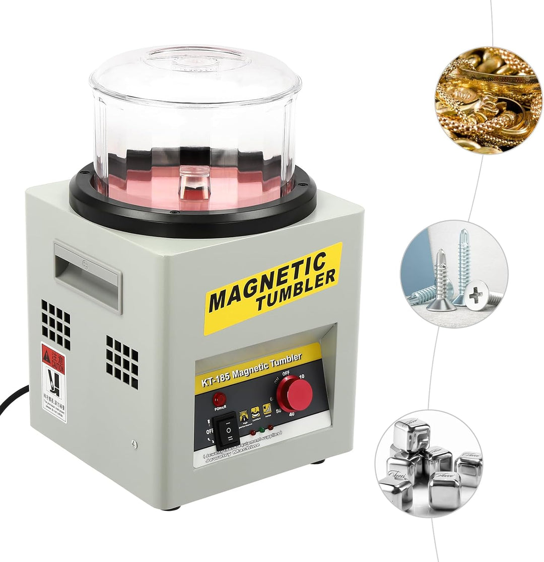 Magnetische Trommel Schmuck Poliermaschine Schmuckpoliermaschine mit Zeitfunktion, 220V 2000RPM Magn