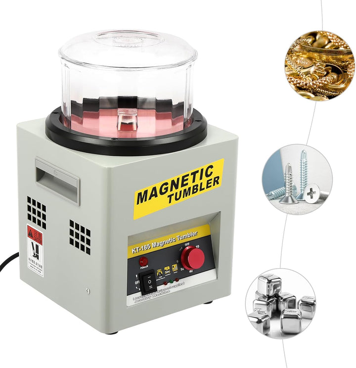 Magnetische Trommel Schmuck Poliermaschine Schmuckpoliermaschine mit Zeitfunktion, 220V 2000RPM Magn