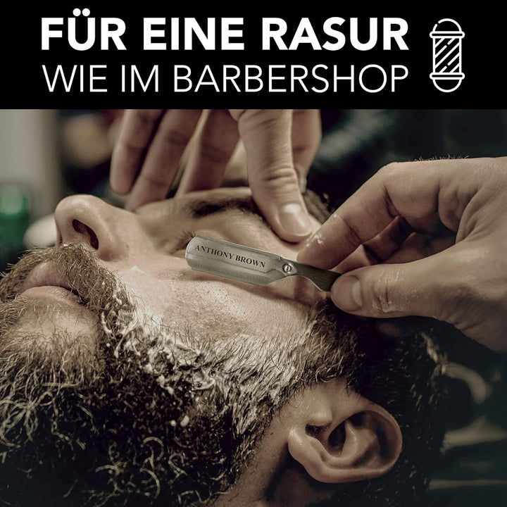 Anthony Brown® Rasiermesser in Schwarz oder Silber - einzigartiger Klingenkopf für mehr Präzision -