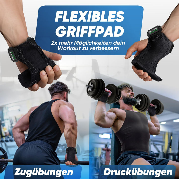 NetroxSports® – Elite Grips Zughilfen für Bodybuilding, Gewichtheben, Krafttraining &amp; Fitness – spez