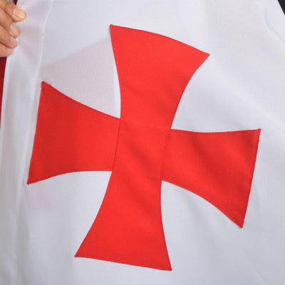 BLESSUME Mittelalter Ritter Kostüm Hospitaller Karneval LARP Weiss Cloak mit Kreuz (Weiss 1), Weiss