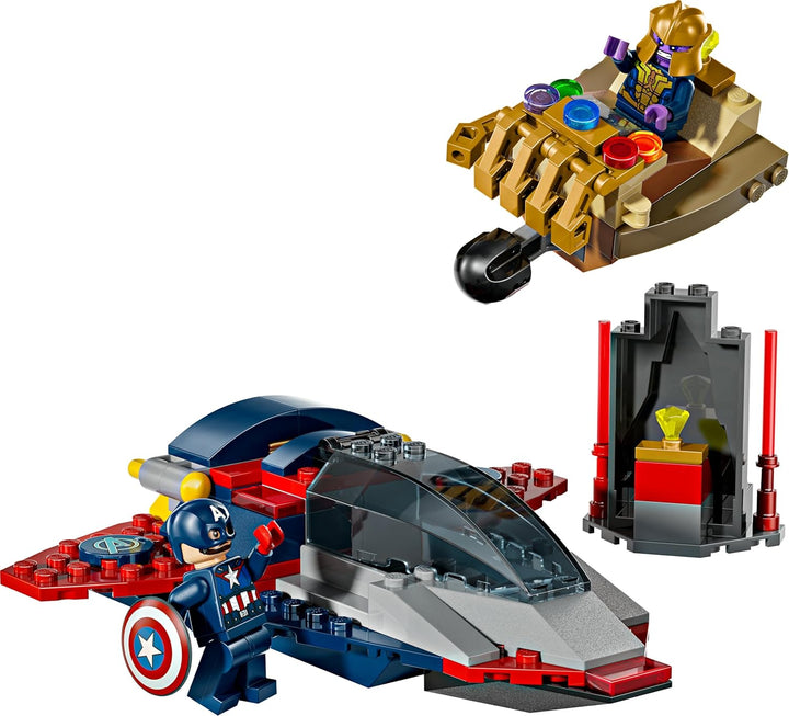 LEGO ǀ Marvel Captain America vs. Thanos - Kinder Spielzeug mit Minifiguren - Kreatives Geschenk für