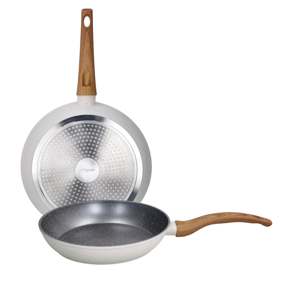 Tognana Pepper Bamboo Pfannen-Set, 2-teilig, 24/28 cm, Aluminium, geschmiedetes Aluminium, weiss