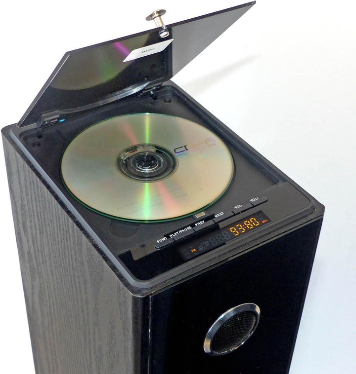 Soundturm mit Blacktower-CD-Player, Bluetooth, FM-Radio und USB, 100 W, Fernbedienung, Lichtspiel, 2