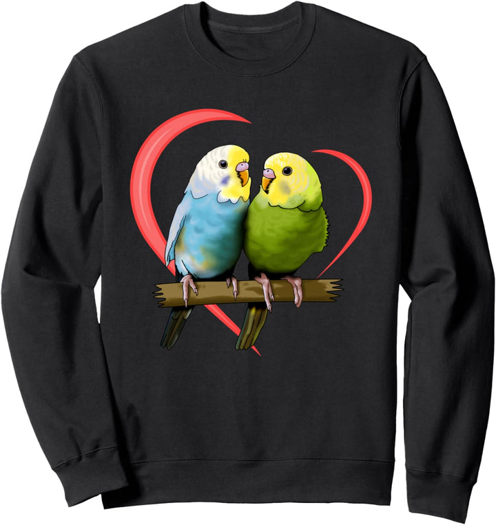 Wellensittich Haustier Papagei Vogel mit Herz Sweatshirt