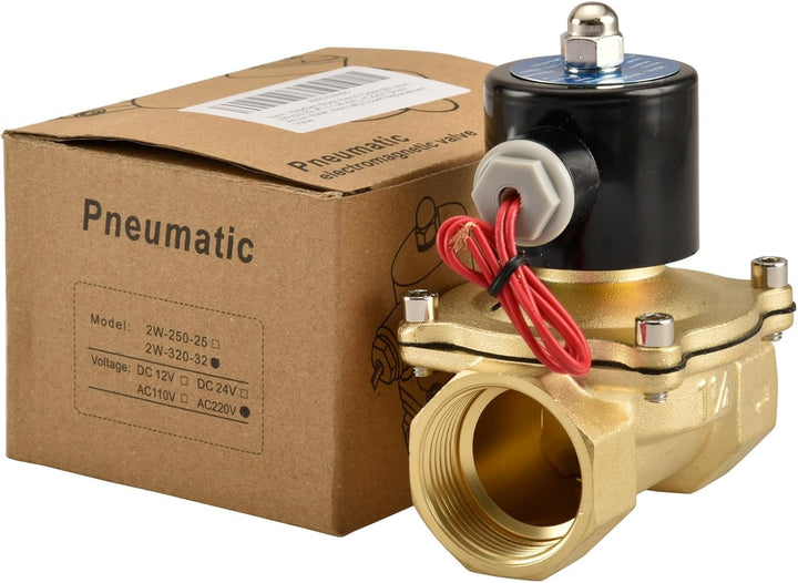 Heschen Messing Elektrisches Magnetventil, 2W-320-32, PT 1-1/4'', AC220V, Direktwirkung Wasser Luft,