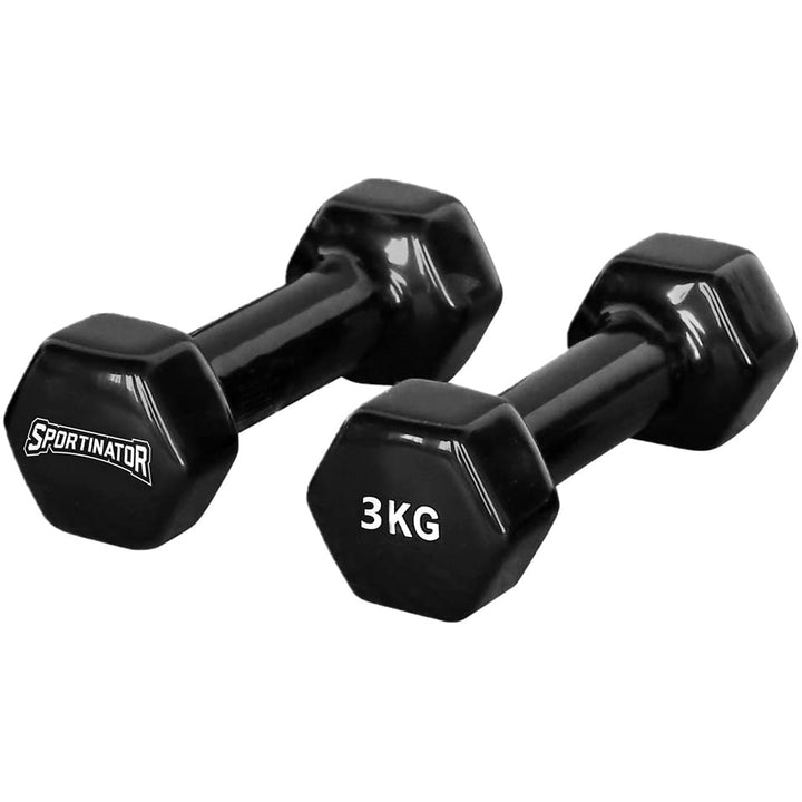 SPORTINATOR Hantel 2er-Set 1, 2, 3 oder 5 kg Hantelset, schwarz fürs Homegym, Studio oder zu Hause i