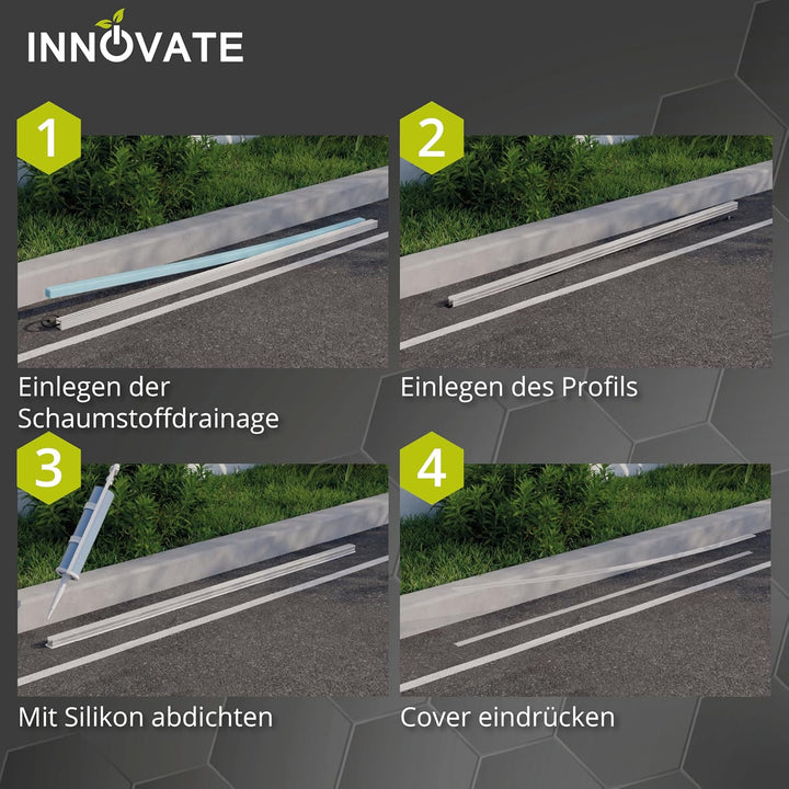INNOVATE LED Profil Befahrbar 2m [2000mm Schaumstoff-Drainage] Auffahrt Beleuchtung LED Boden Befahr