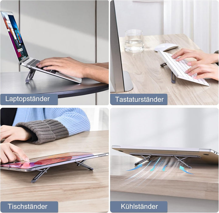 nediea Faltbarer Laptop Ständer, Laptopständer Höhenverstellbar, Laptop Kippständer, Tragbarer Lapto