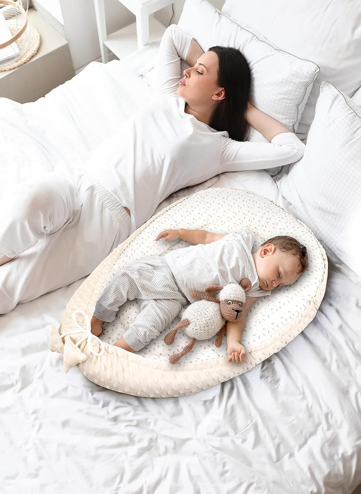 PIMKO Babynest 2seitig Minky Babynestchen für Baby Kuschelnest Babykokon für Säuglinge und Neugebore