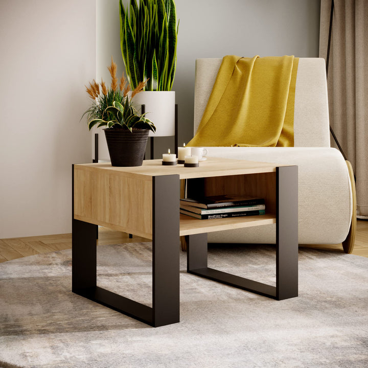 MRBLS Couchtisch – modernes rustikales Design – Wohnzimmer-Tisch Beistelltisch Kaffeetisch Sofatisch