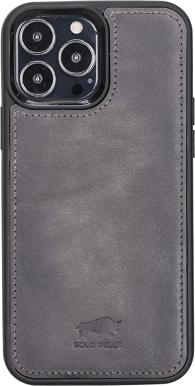 Solo Pelle Lederhülle kompatibel für iPhone 13 Pro Max in 6.7 Zoll abnehmbare Hülle (2in1) inkl. Kar