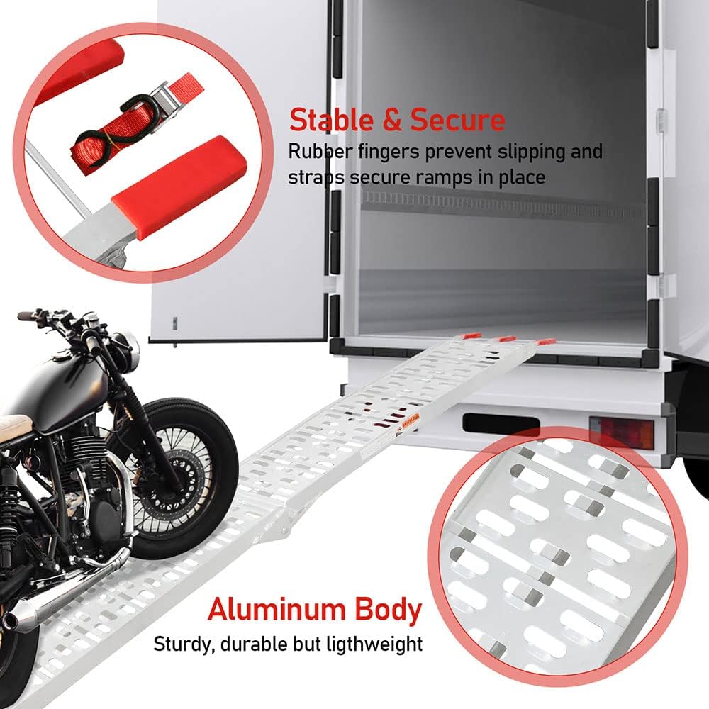 Tubiaz 1X Auffahrrampe,Klappbar Verladerampe, rutschfeste Verladeschiene, 340kg Auffahrrampen,Auto L