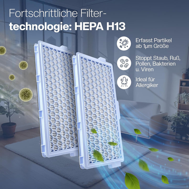 3 Filter für Miele Staubsauger [Compact C1 & C2, Complete C2 & C3, S8340] – 3 HEPA Filter und 3 Moto