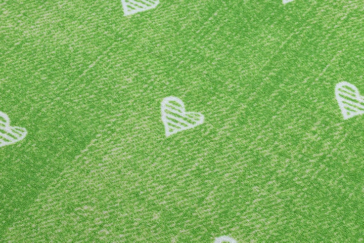 rugsx Teppich für Kinder Hearts Jeans, Vintage Herzen - grün 100x250 cm HEARTS grün 100 x 250 cm (Re