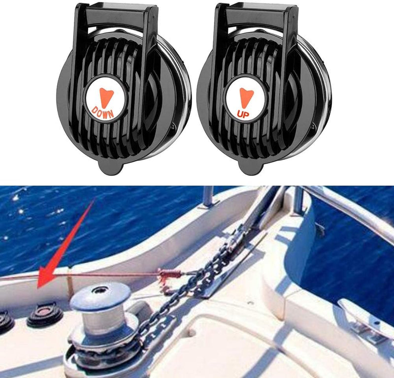 EVTSCAN 2Pcs Marine Boot Anker Ankerwinde Winde Fuss Kompaktschalter Auf und Ab Boot Schiff Anker Wi