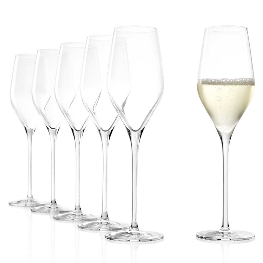 Stölzle Lausitz Exquisit Royal Champagnerkelche 265ml I Edle Champagnergläser 6er Set I Schaumweingl