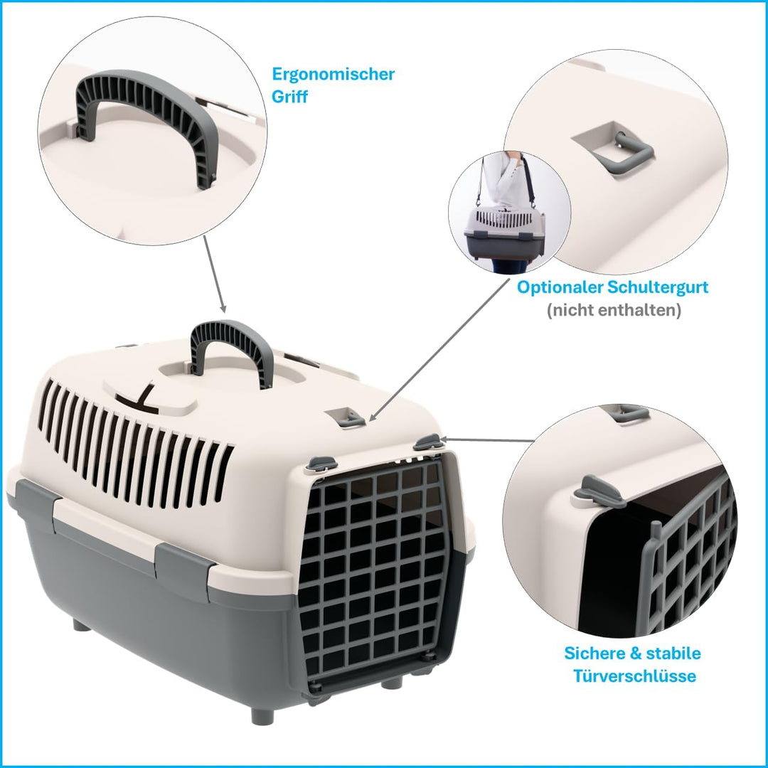 Nomade Hundebox - Transportbox für kleine Hunde und Katzen - Kann bis zu 6 kg tragen. Robustes Polyp