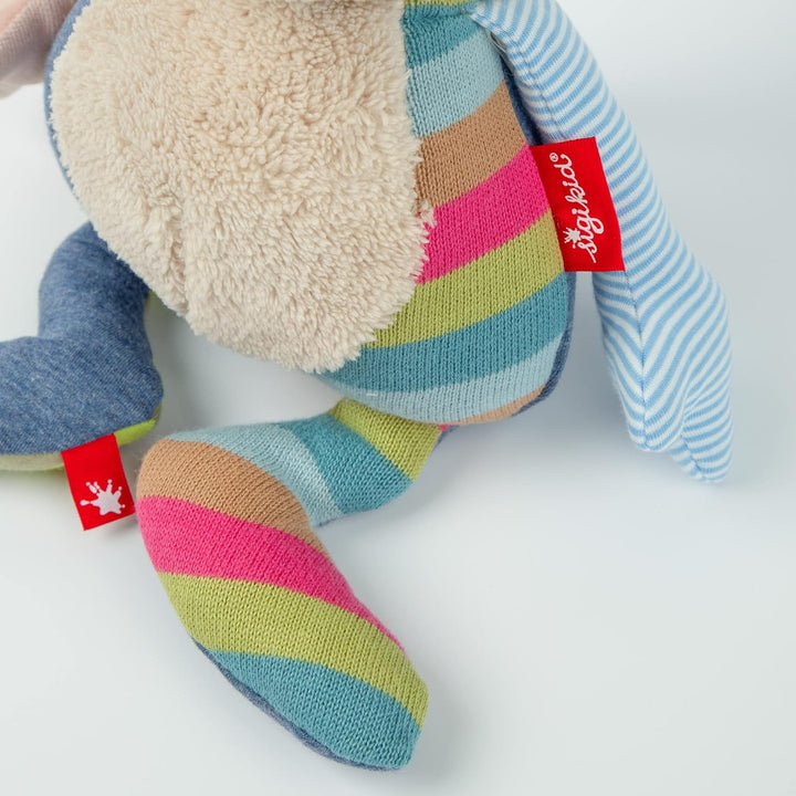 sigikid 39851 Patchwork Stofftier, Mehrfarbig/Hase, Mehrfarbig/Hase