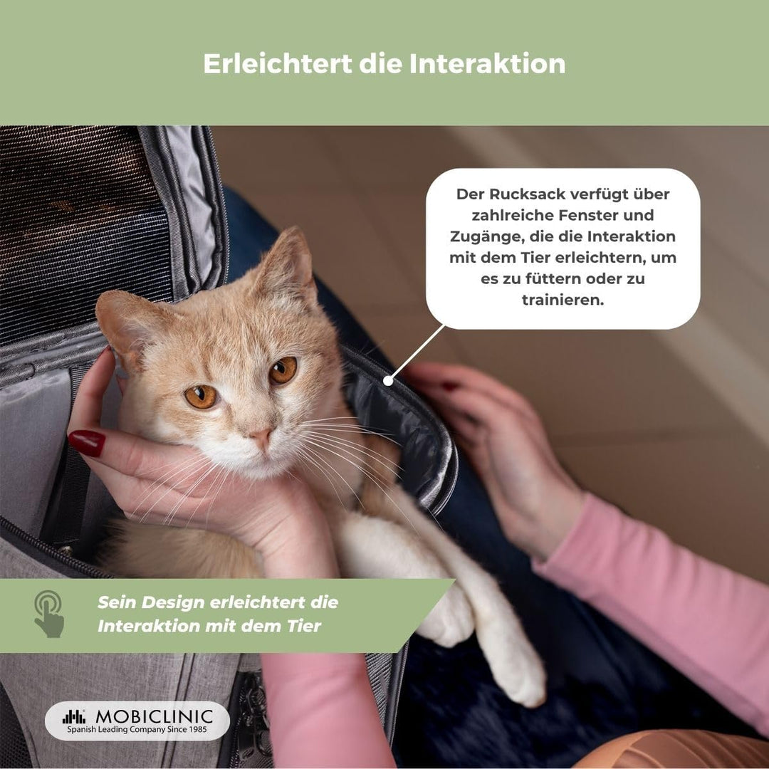Mobiclinic® Pets, Haustier Rucksack, Thor, Faltbar, Mesh-Fenster, Zubehörtaschen, Multi-zugang, Dopp