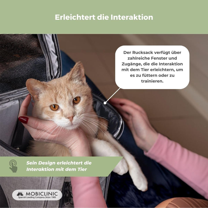 Mobiclinic® Pets, Haustier Rucksack, Thor, Faltbar, Mesh-Fenster, Zubehörtaschen, Multi-zugang, Dopp
