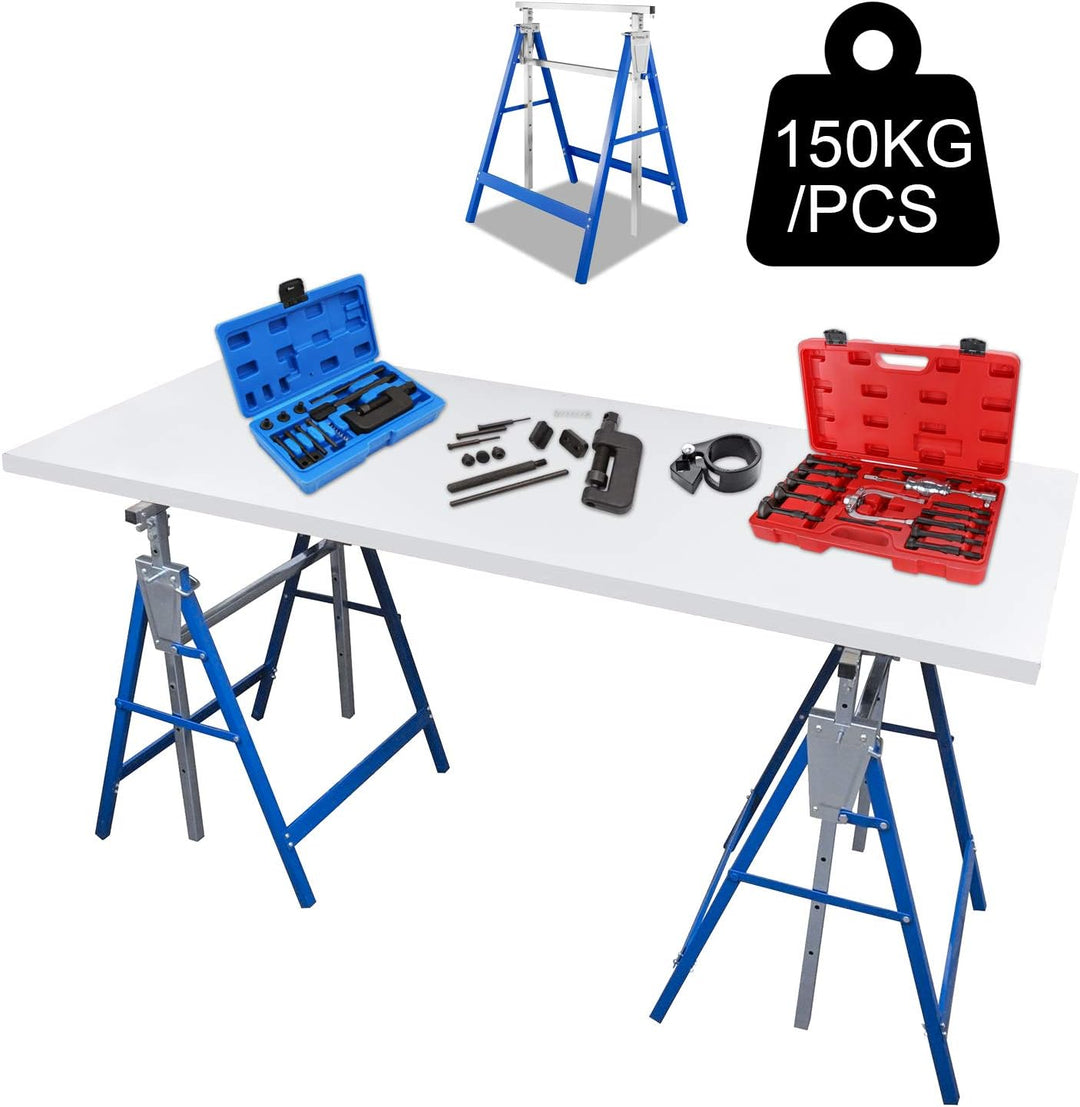 Cecaylie 2x Gerüstbock 150 kg Traglast Klappbock Metall Unterstellbock-Klappbock 7-fach Höhenverstel