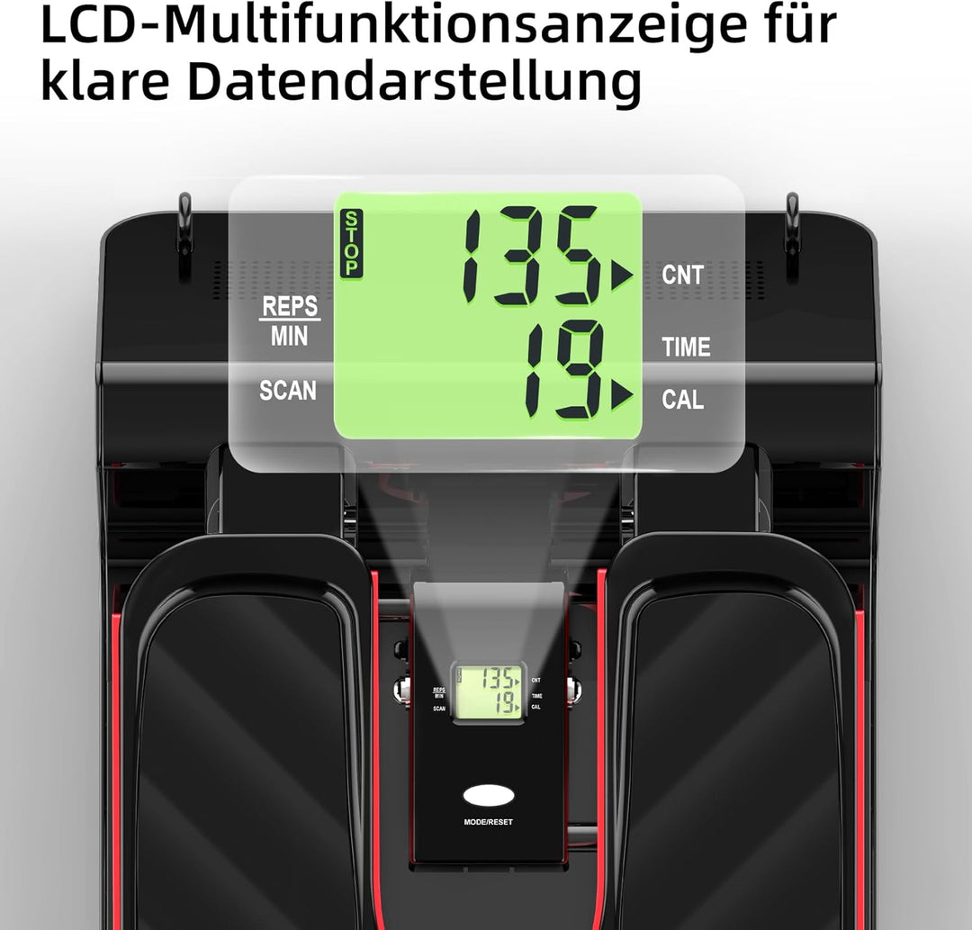 ST3 Mini Stepper mit Power Ropes & Display – Heimtrainer für Zuhause, leise Hydraulik-Zylinder, Fitn