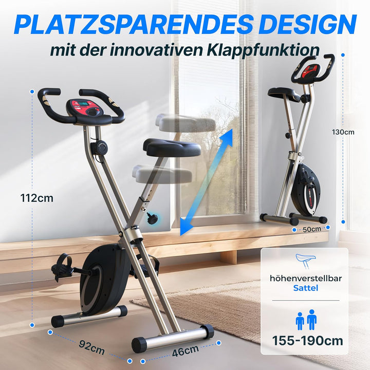 Ultrasport F-Bike/F-Rider Basics, Fahrradtrainer, Heimtrainer,klappbarer Hometrainer, LCD Display,op