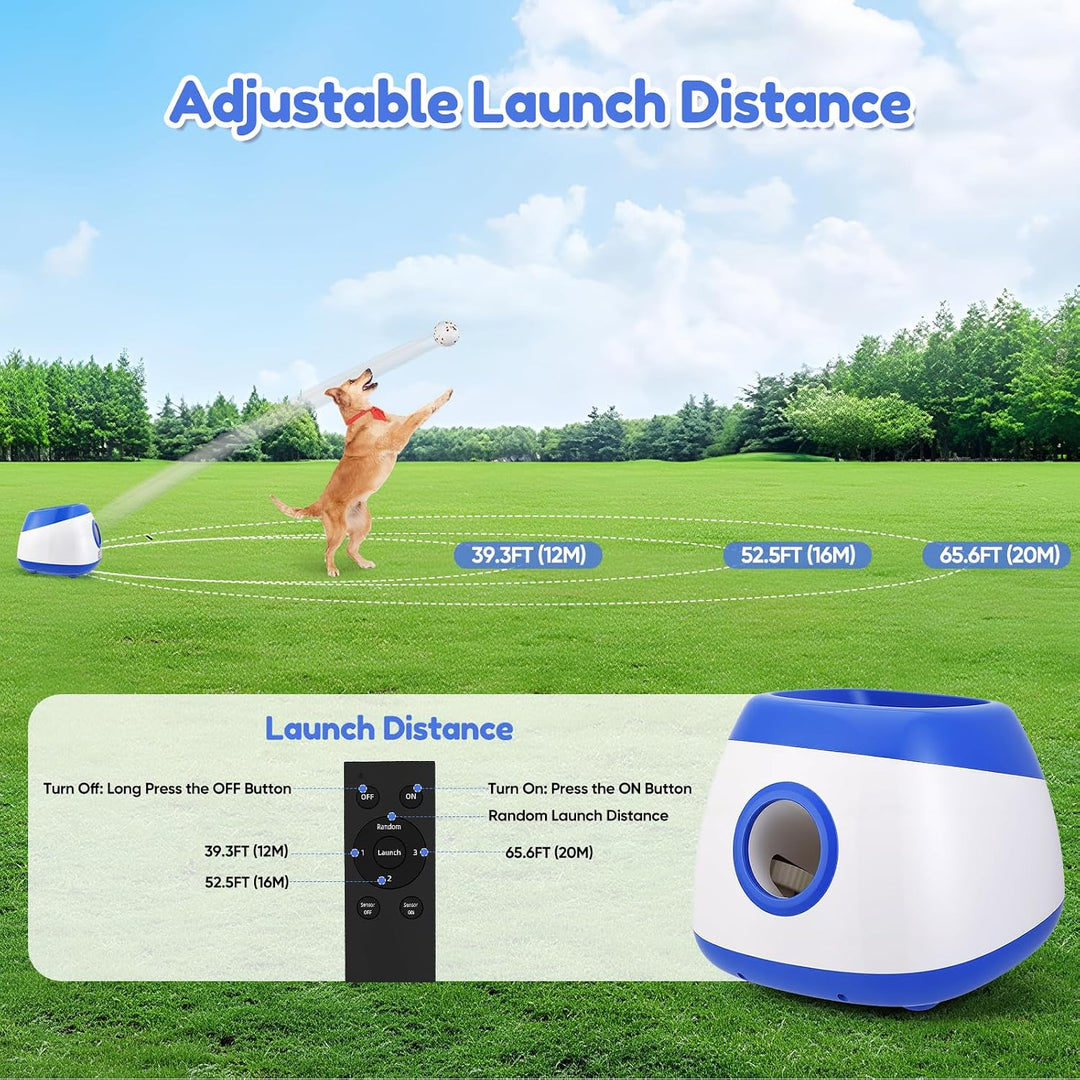 Automatisch ballwurfmaschine Hund,hundespielzeug Ball mit 6 Stück 2 Zoll tennisbälle,Einstellbarer A