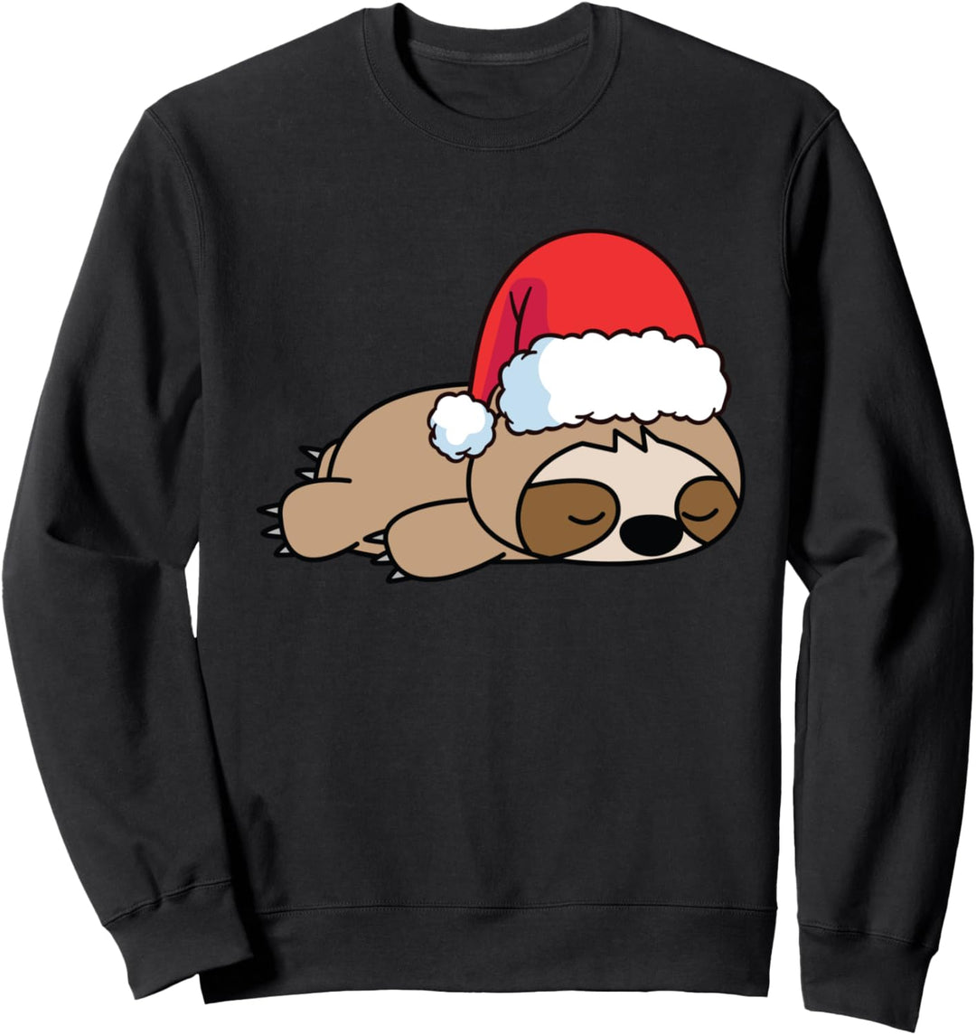 Lustig süsses Baby Faules Weihnachts faultier Schlafen Sweatshirt